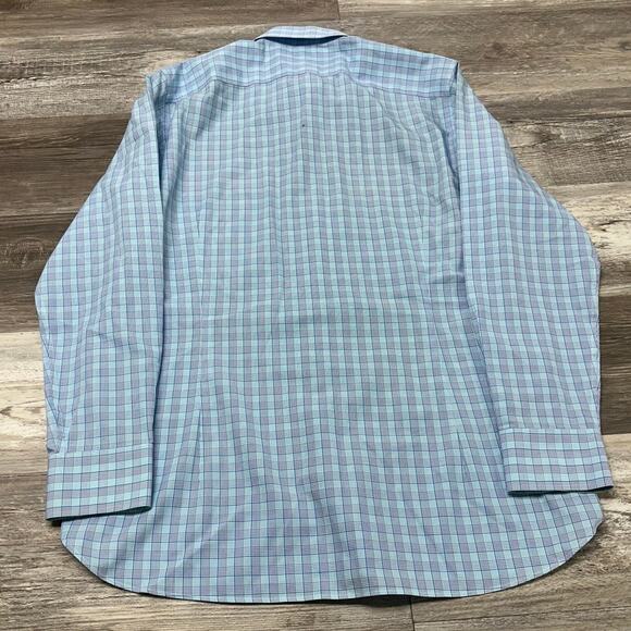 Bonobos Blue Mens 16.5 35 Tailored Slim Fit Wrinkle Free Button Up Dress Shirt - Picture 3 of 10